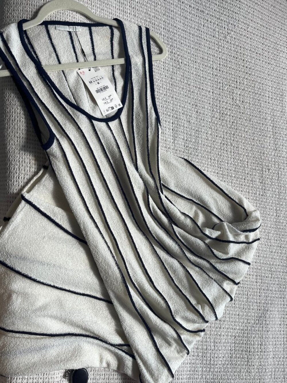 ZARA Stripe Long Dress White Black Size M NWT - Picture 5 of 6